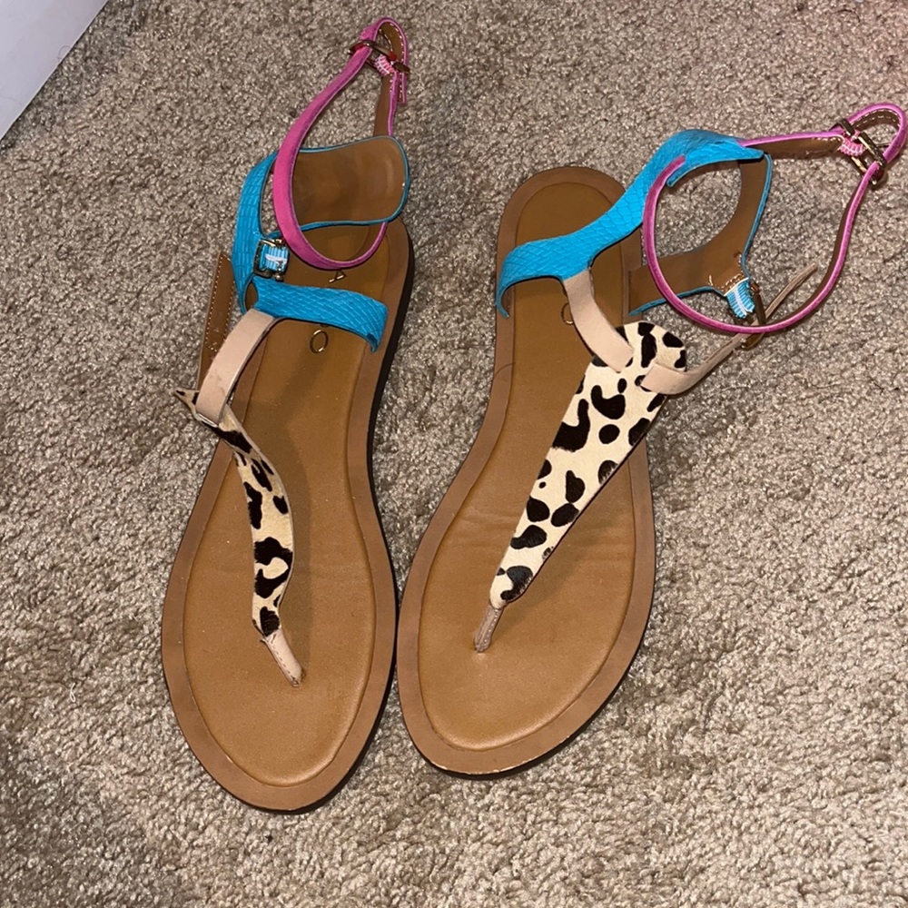 Aldo color block animal print sandals